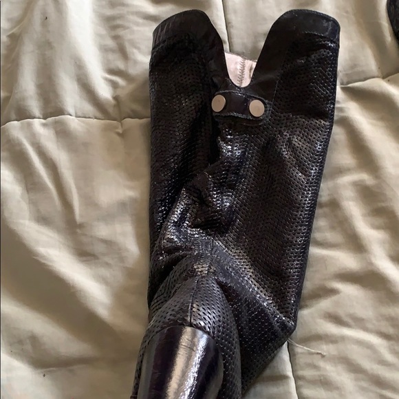 Jeffrey Campbell Navy Knee High Boots - Picture 4 of 6